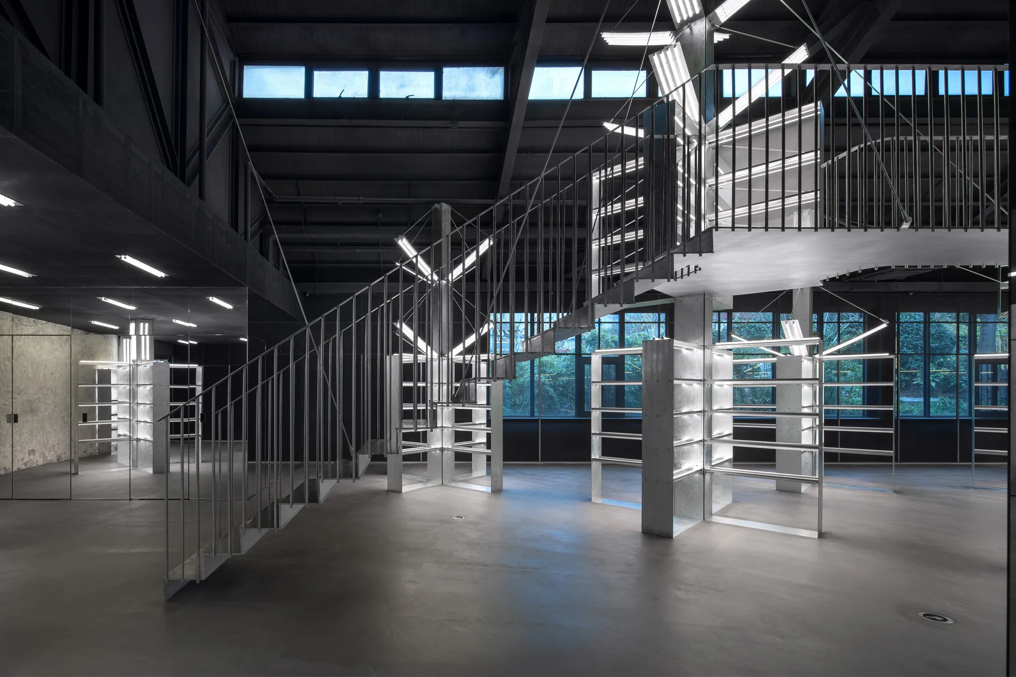 dongqi Design Turns Three Buildings in Shanghai's Jing'an District into a Raw Metal Complex