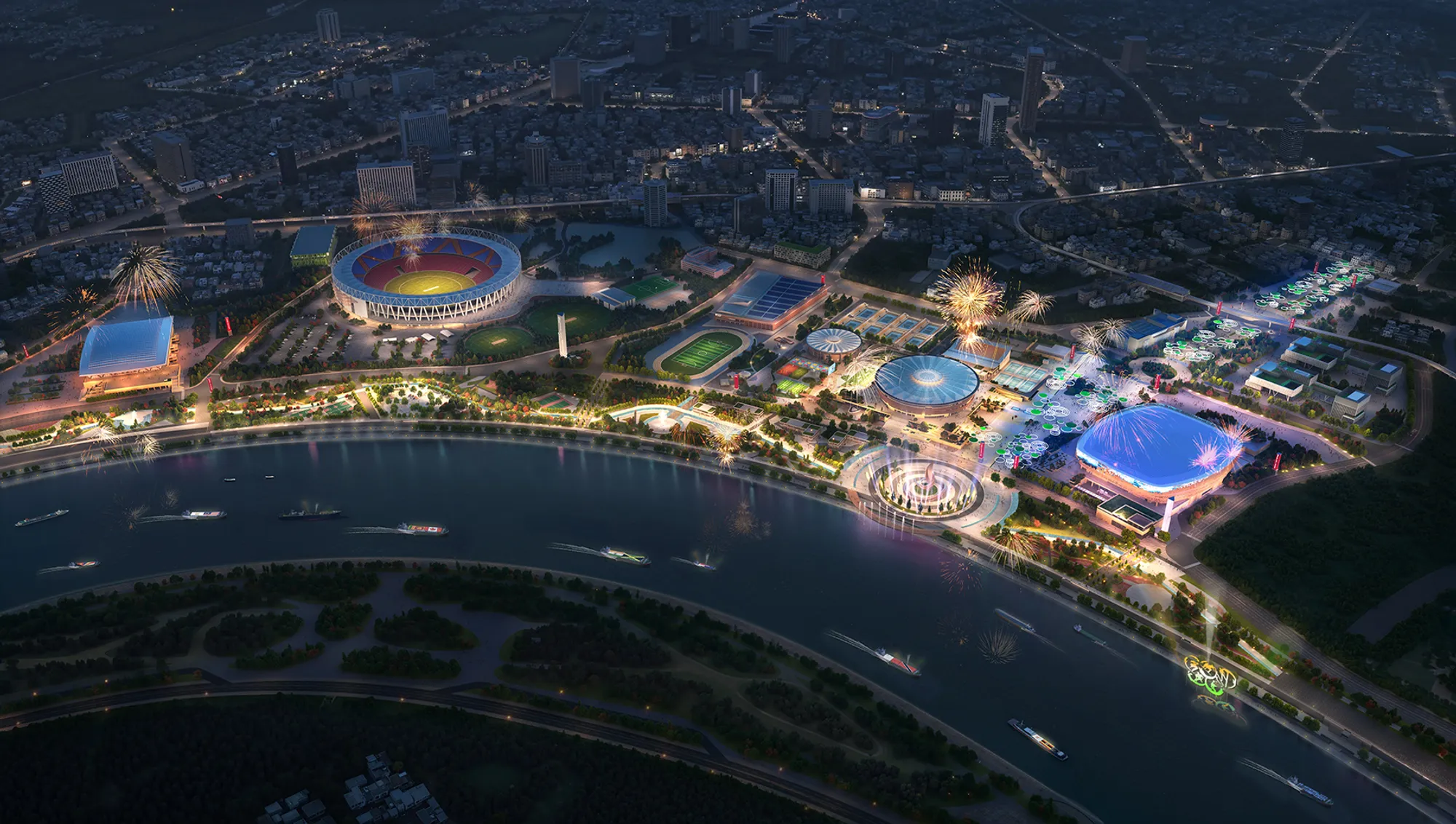 BDP, Cox Architecture, and Collage Design Plan a 350-Acre Sports District Around the World's Largest Stadium