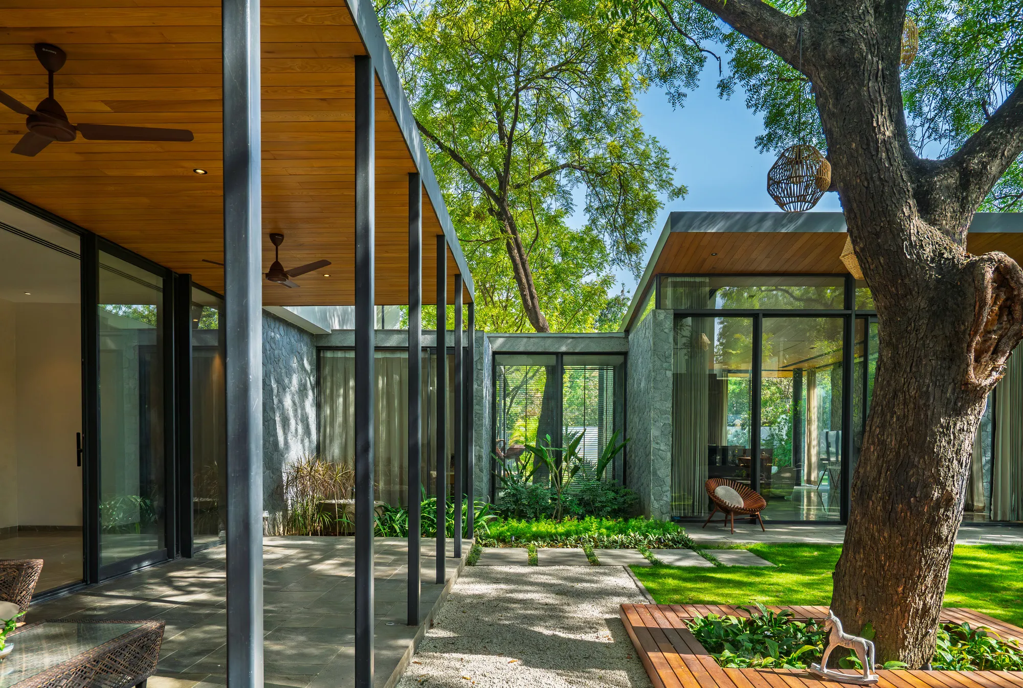 DADA Partners Builds a New Delhi Home Around the Gnarly Trunks of Ancient Neem Trees