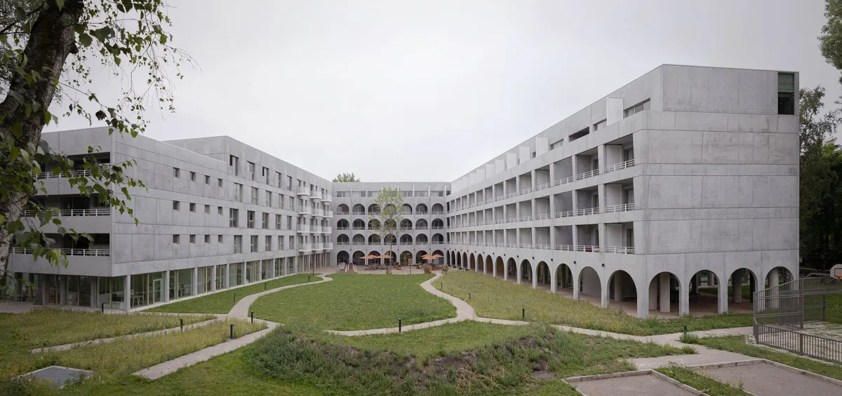 D'Houndt+Bajart and Associés Build a 228-Room Coliving Village Around a Wildflower Courtyard Near Lille