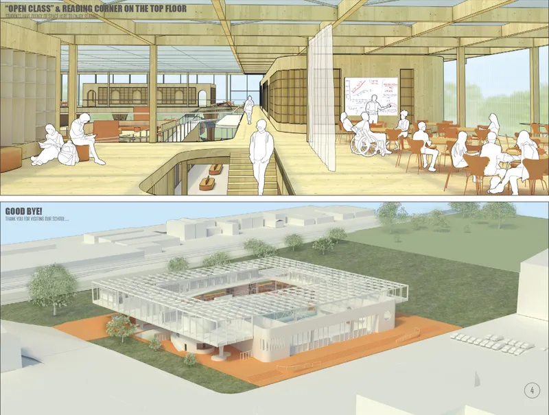 Warm timber interiors and flexible reading spaces redefine contemporary educational architecture through adaptive and student-centered design.