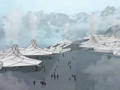 Temporal Parasols: A Modular Architecture Approach to Temporary Pilgrimage Infrastructure
