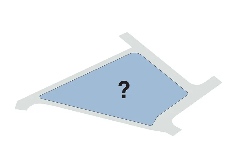 Axonometric drawing showing a trapezoidal water volume within an angular perimeter edge