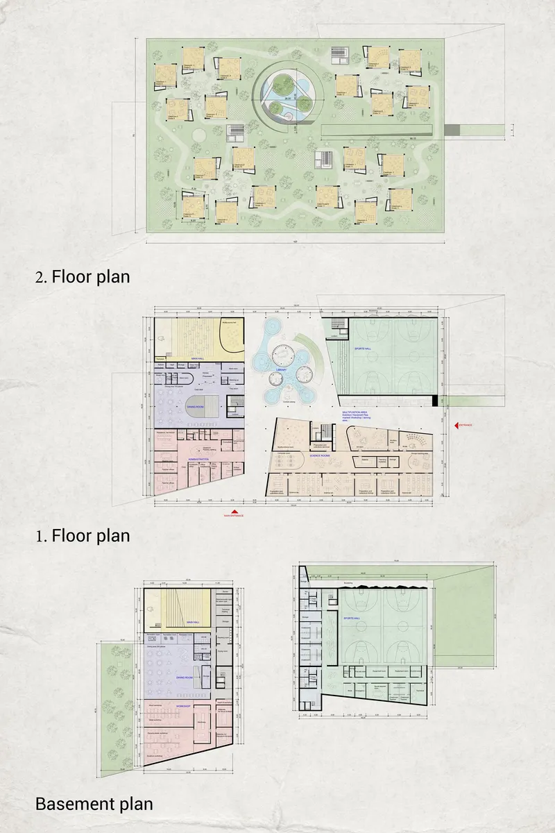 Flexible interior learning spaces encourage collaboration, creativity, and interaction beyond the traditional classroom model.