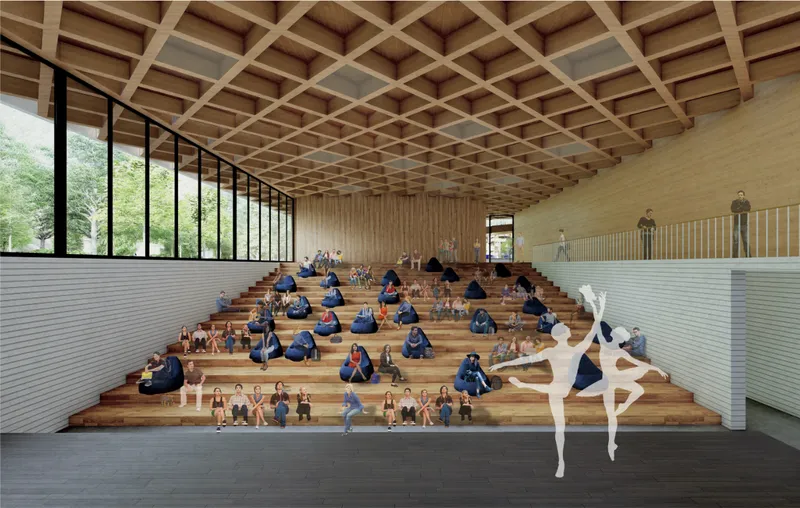 The campus masterplan combines modular classrooms, community zones, and open landscapes to support holistic child development.