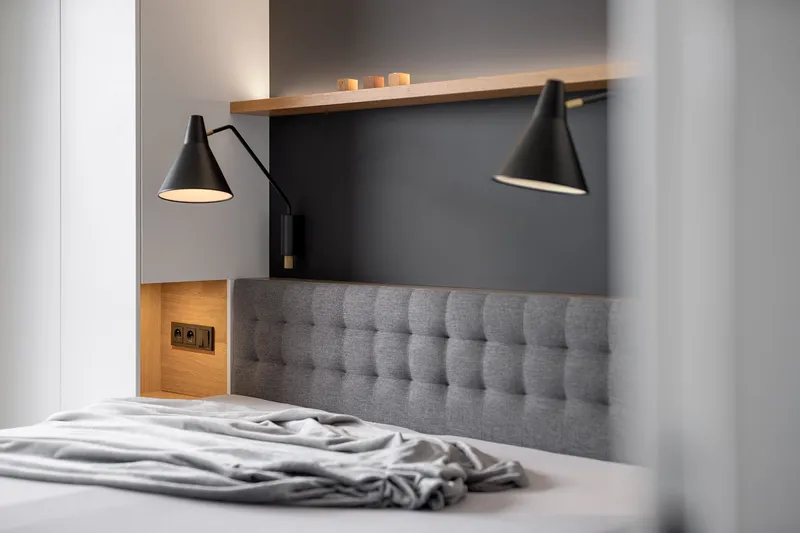Precision lighting enhances texture and depth in the sleeping space