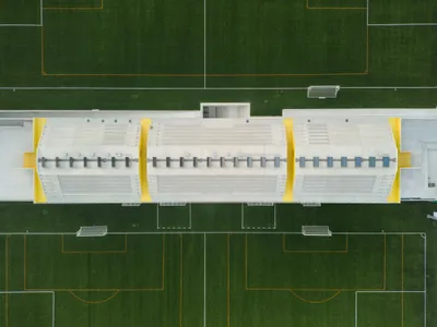 SUMMARY Builds a Prefab Concrete Grandstand That Doubles as a Community Spine in Aveiro