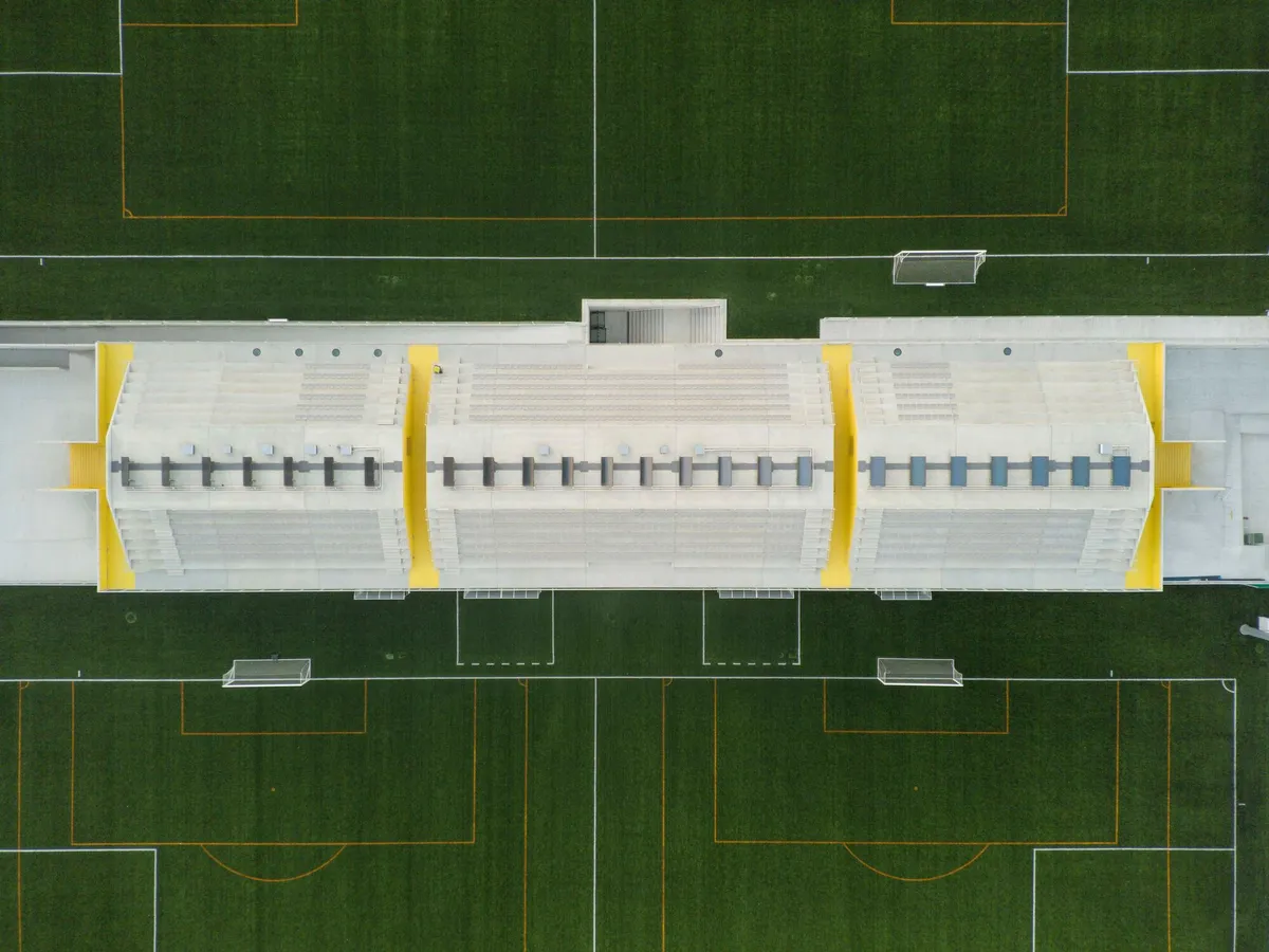 SUMMARY Builds a Prefab Concrete Grandstand That Doubles as a Community Spine in Aveiro