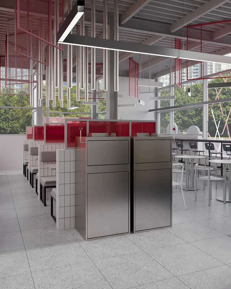Central service core balancing circulation, visibility, and operational efficiency.