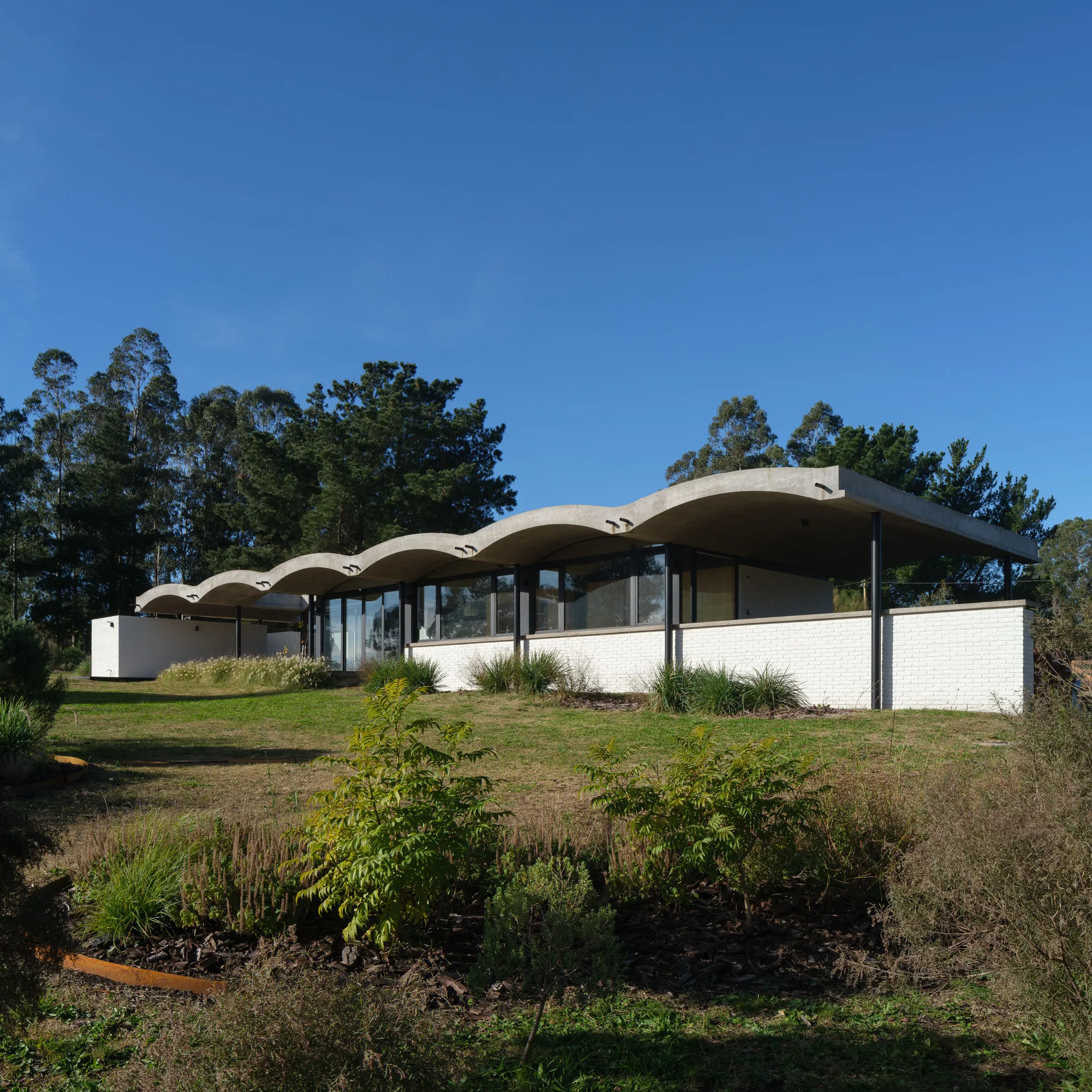 BIOMA Carves a Wave-Roofed House into the Hillsides of Balcarce, Argentina