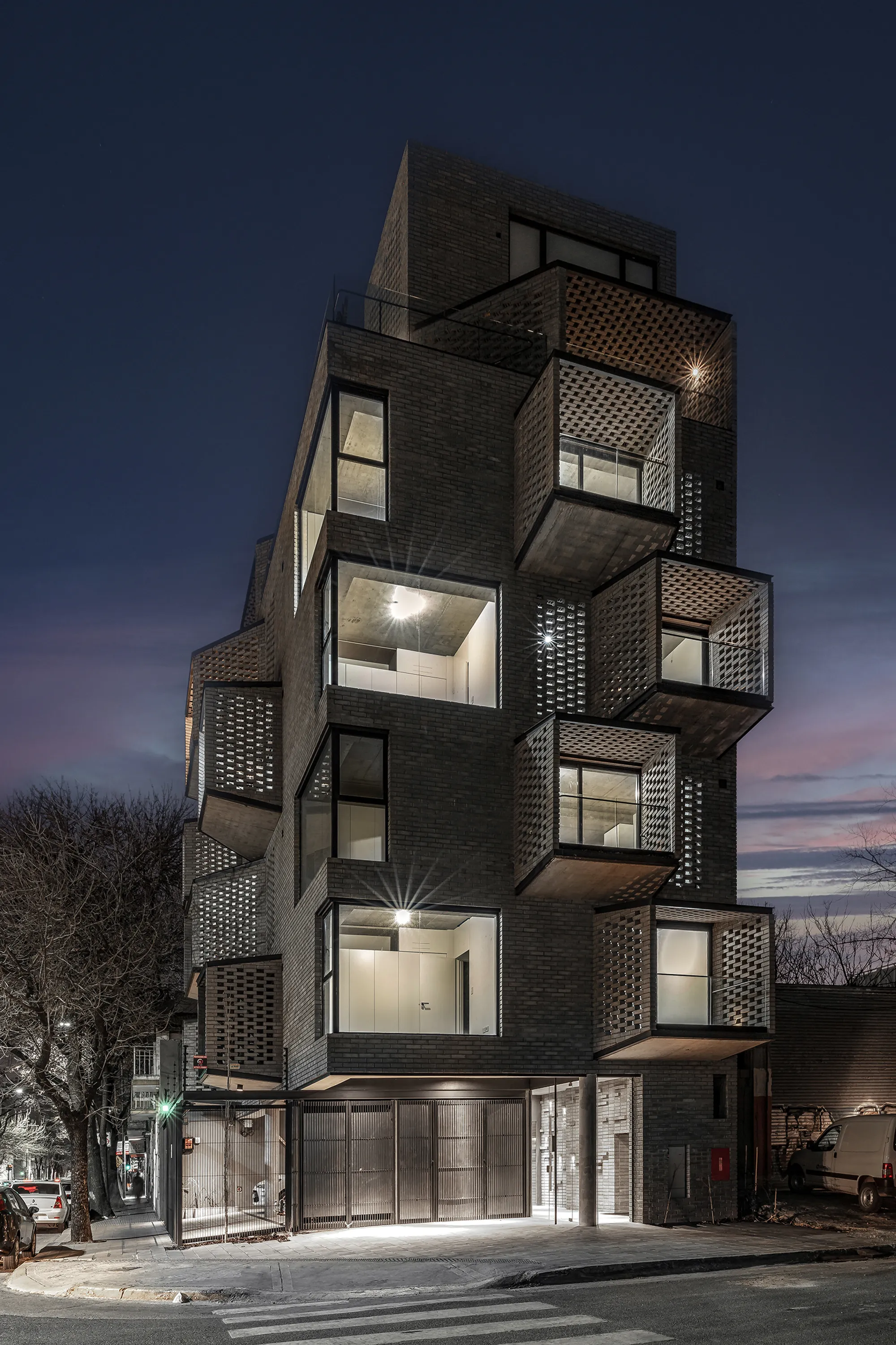 Arqtipo Stacks Trapezoidal Brick Balconies into a Buenos Aires Housing Tower