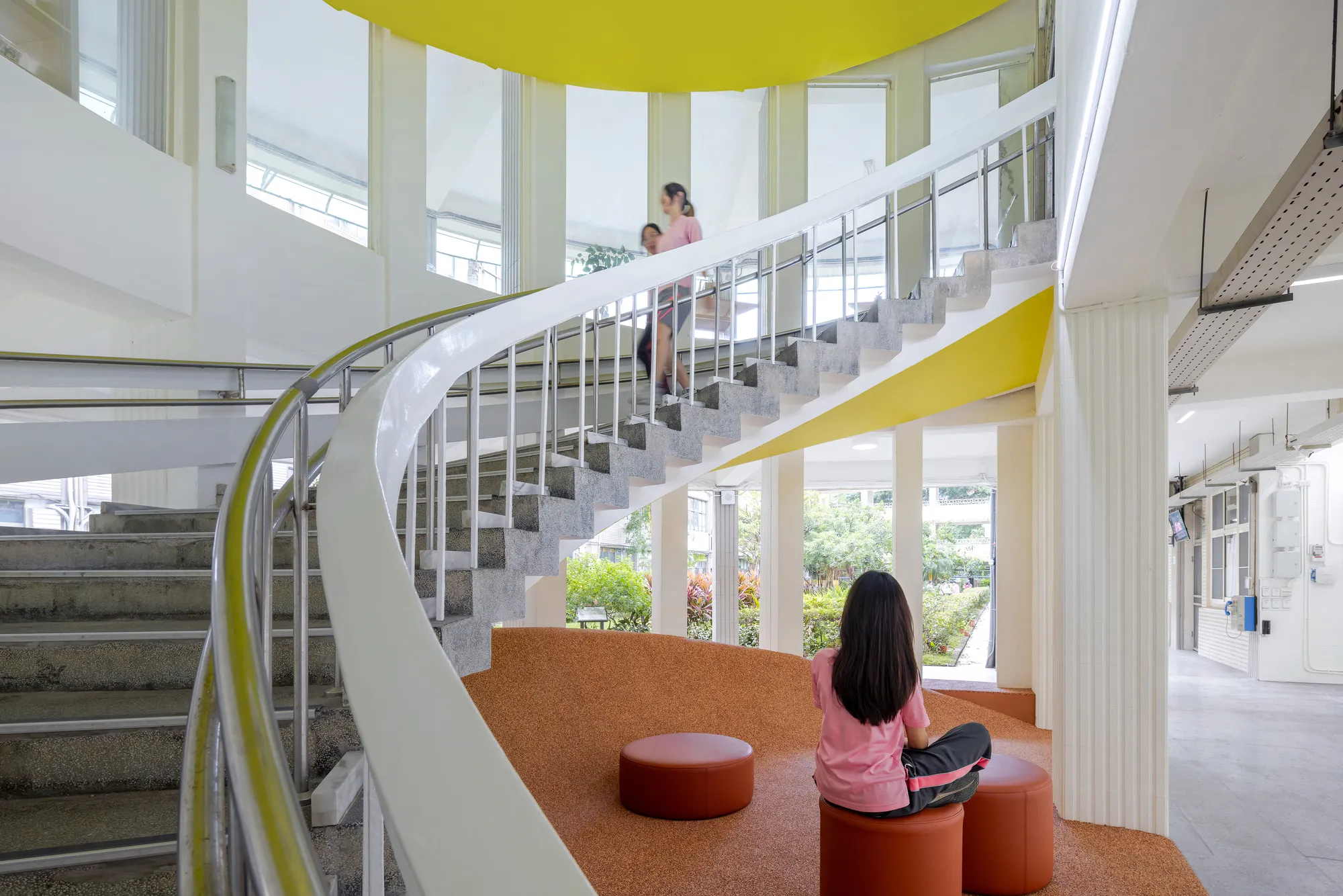 YARCH and ATELIERII Turn a Taipei School Foyer into a Cork-Terrazzo Learning Landscape