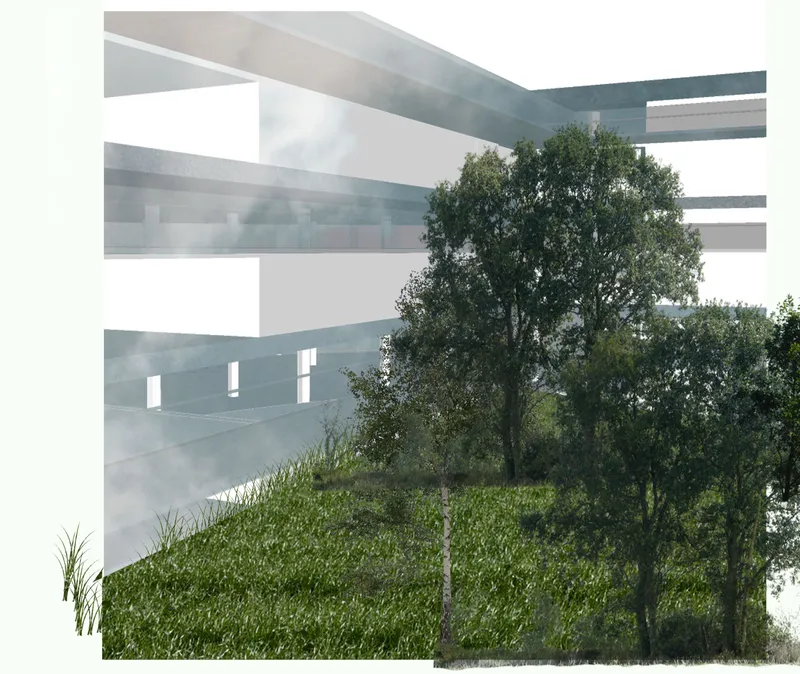 Nature-filled courtyards create a calm educational environment where architecture and landscape merge into one immersive learning experience.