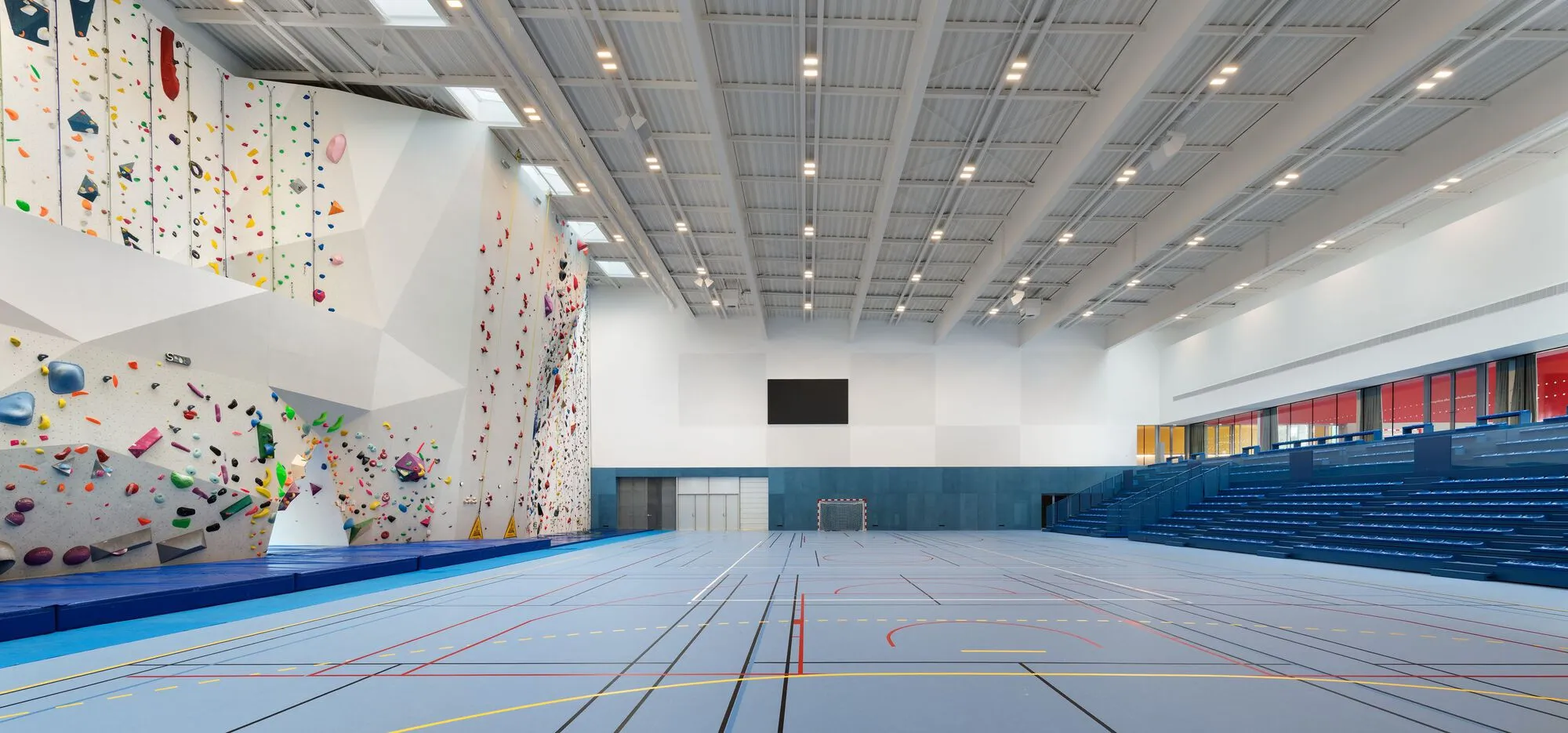 Dominique Coulon Folds a Climbing Wall and 750 Seats into a 1960s Gymnasium in Thionville