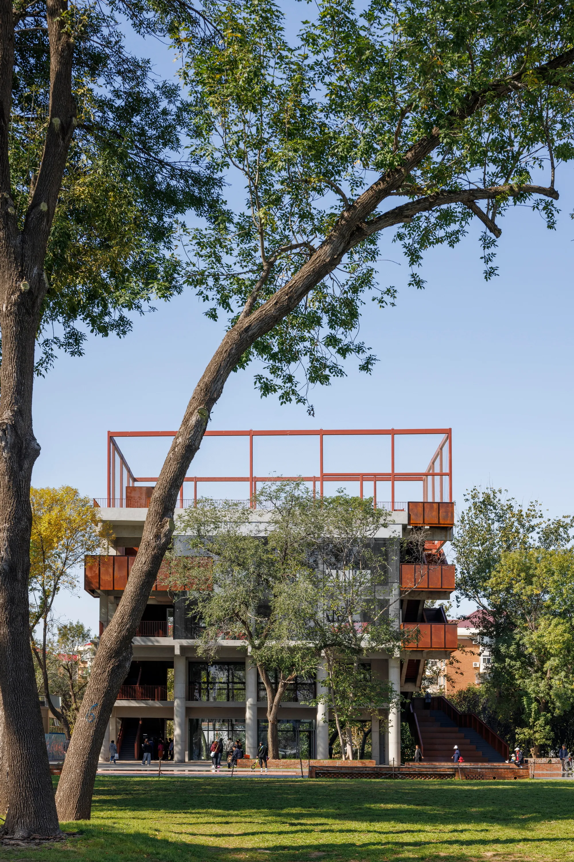 CM Design Stacks Weathering Steel and Concrete into a Retail Landmark on a Former Factory Site in Tianjin