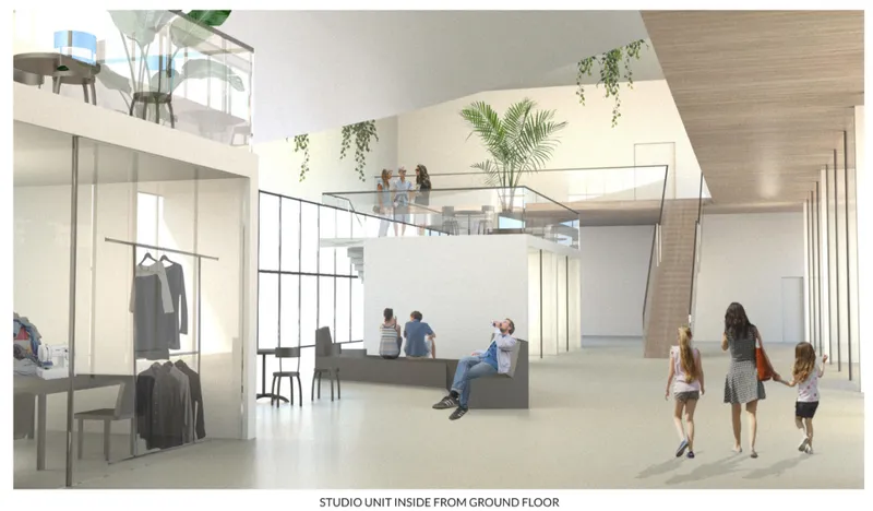 Studio unit designed for collaborative making, learning, and garment transformation within a circular fashion ecosystem.