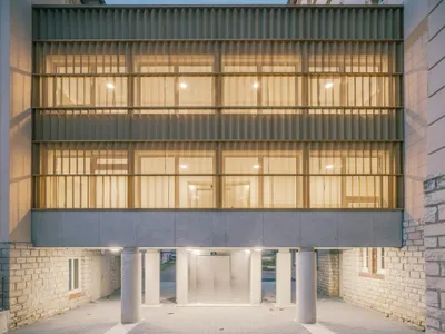 Agence Vulcano-Gibello Threads a Timber Gallery Between Heritage Wings of a Burgundy Retirement Home