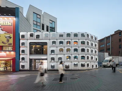 Yong Ju Lee Architecture Builds a Seoul Hotel from Vacuum-Formed Capsules and CNC-Cut Panels
