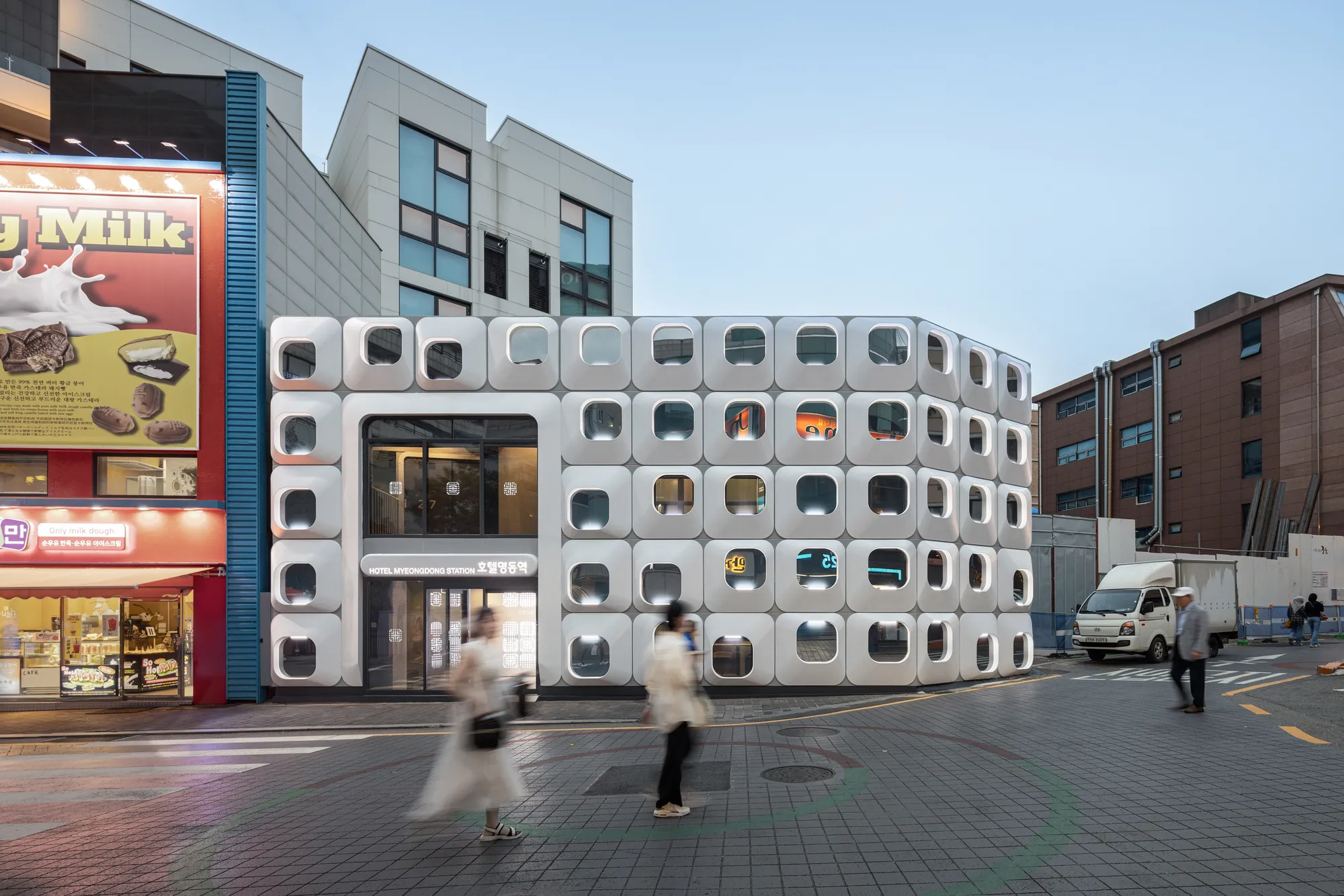 Yong Ju Lee Architecture Builds a Seoul Hotel from Vacuum-Formed Capsules and CNC-Cut Panels