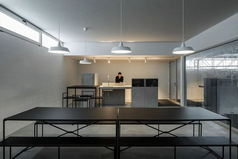 Open-plan dining space designed for social interaction and comfort