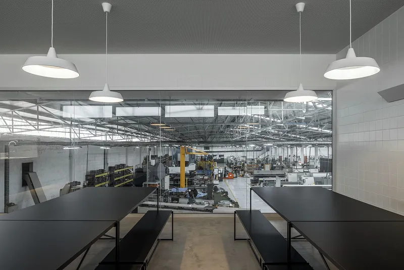 Raw material palette defines a refined industrial aesthetic