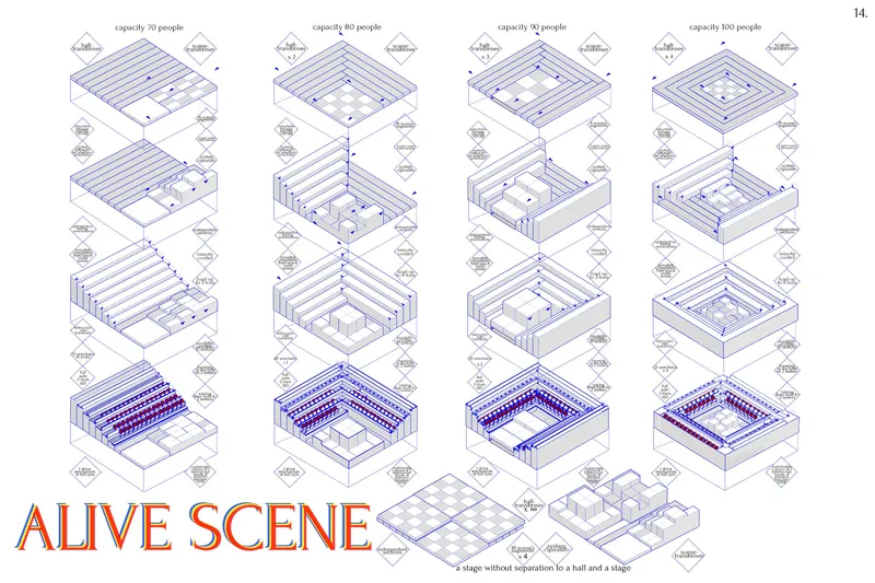 Urban intervention studies demonstrating how mobile theater activates public plazas and cultural gathering spaces.