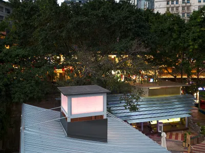 RY+P Architects Perch Two Tea Pavilions on a Chongqing Rooftop Above the Yangtze