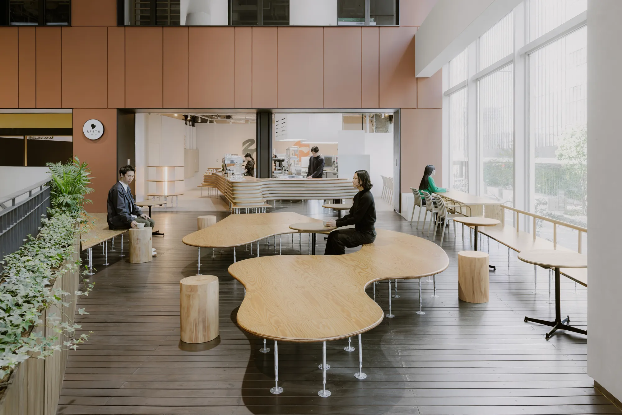 HAGISO Carves a Landscape of Laminated Plywood Inside Yokohama's Third BERTH COFFEE