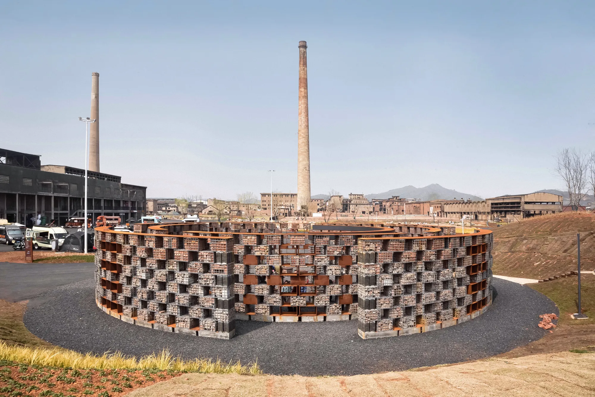 1Y Architects Build a Circular Sound Museum from the Ruins of a Chinese Industrial District