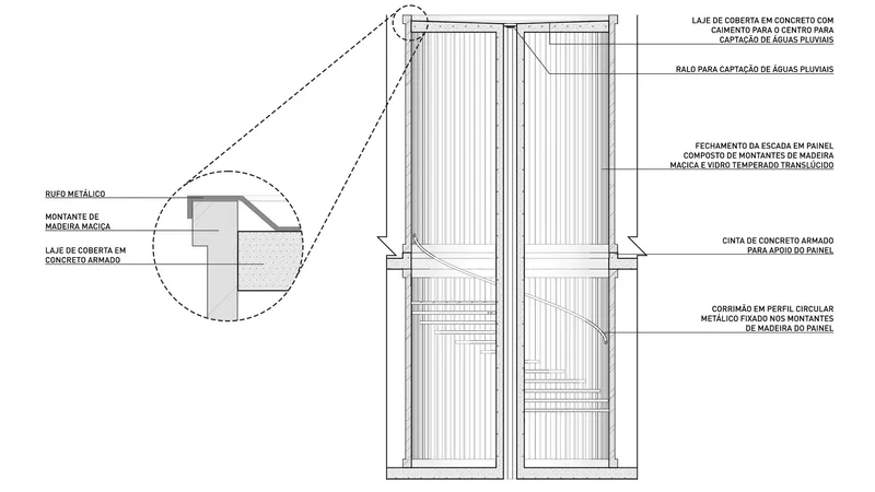 Detail drawing of a composite panel system with timber framing and translucent cladding