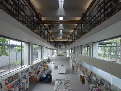 Atelier Deshaus Converts an Abandoned Water Intake Station into a Lakeside Bookstore in Shaoxing