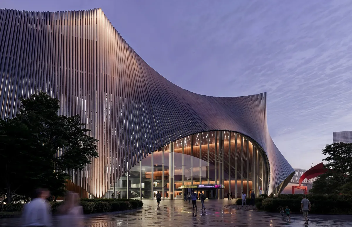 BIG, William Rawn Associates, and HASTINGS Wrap Nashville's New Performing Arts Center in a Metal Curtain
