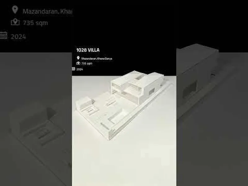 Cutaway axonometric model showing interior room divisions, courtyards and roof terraces in monochrome rendering