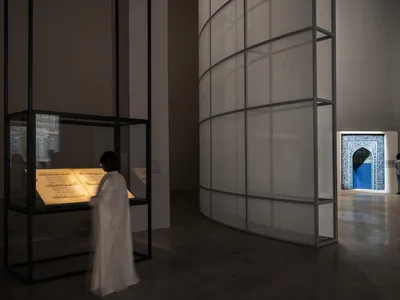 OMA Wraps an Entire Biennale in Fabric Inside SOM's Iconic Hajj Terminal in Jeddah