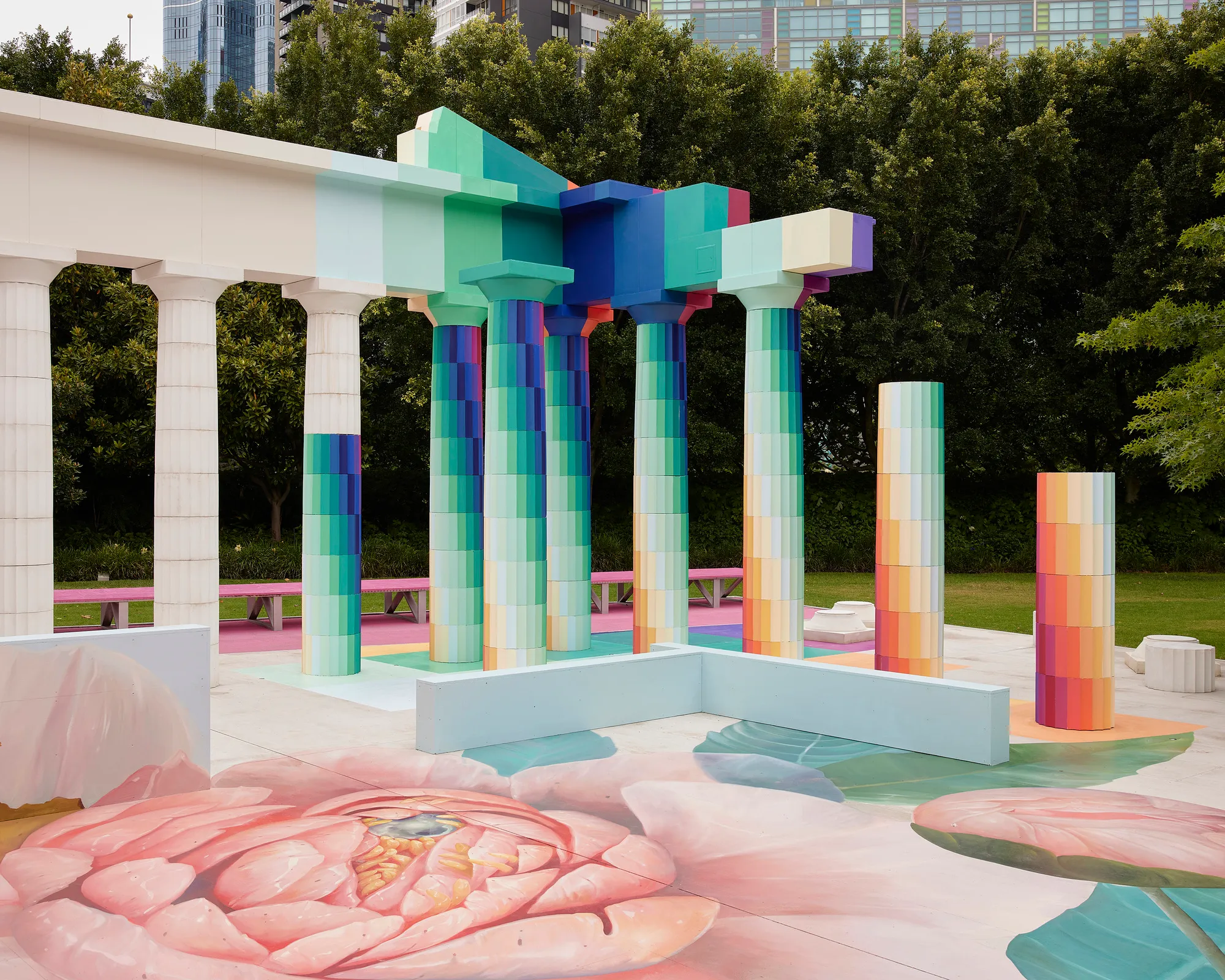 Five Studios Reimagine the Parthenon as a Living Canvas in Melbourne's NGV Garden