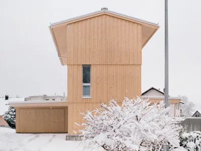 kit Architects Stack a Timber Tower House on a Triangular Plot in the Swiss Rhine Valley