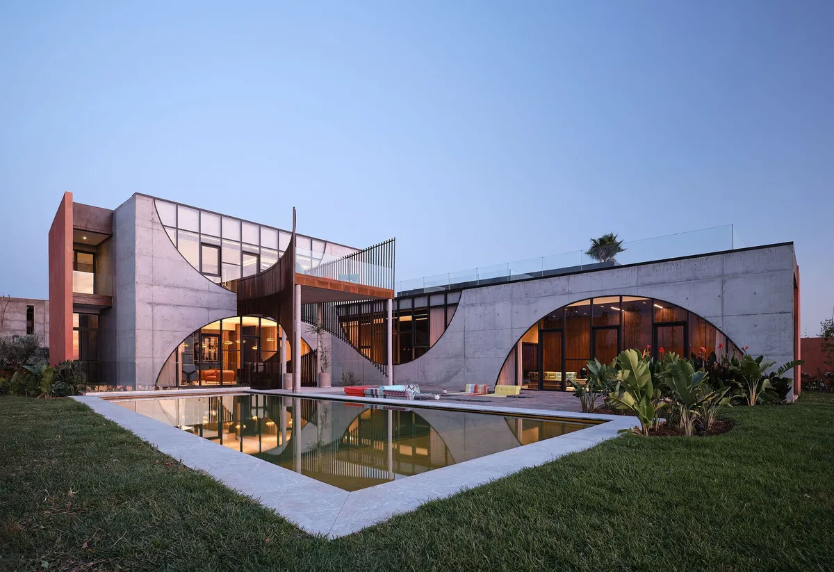 Mohamed Amine Siana Folds Moroccan Craft and Concrete Into a Butterfly-Shaped Villa in Marrakesh
