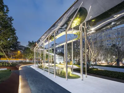 VIASCAPE Threads a Mirrored Canopy Through One of Shanghai's Densest Neighborhoods