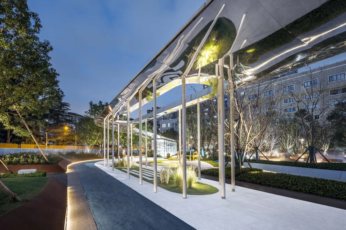 VIASCAPE Threads a Mirrored Canopy Through One of Shanghai's Densest Neighborhoods