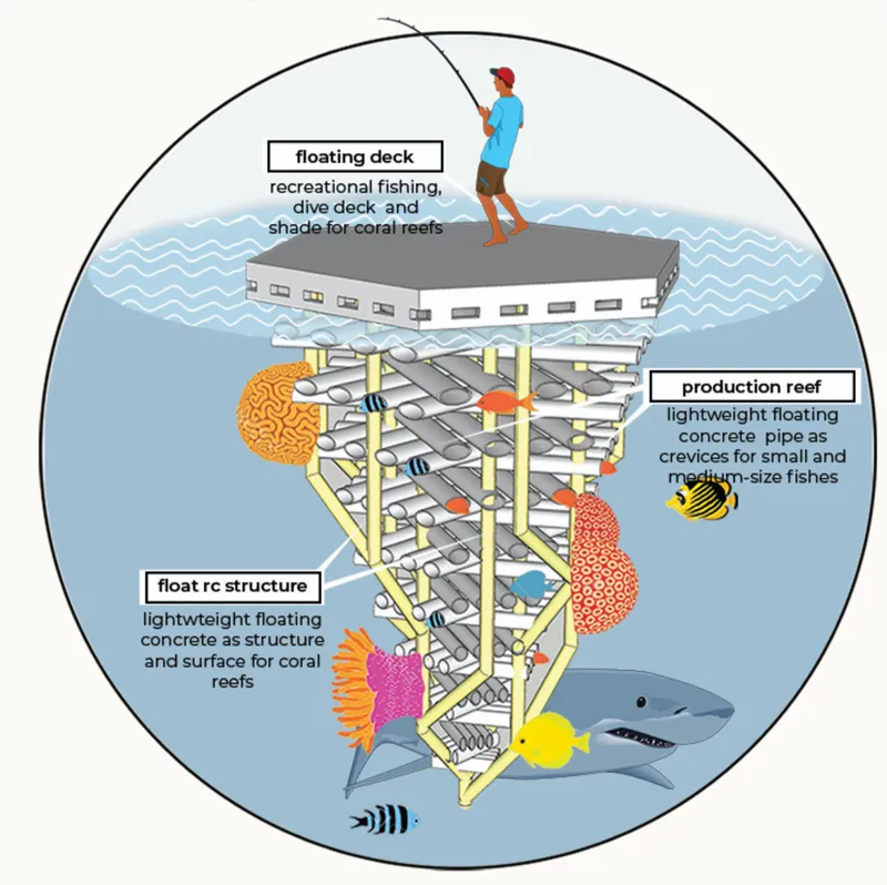 Protection and production reef modules combine habitat creation, species conservation, and sustainable marine ecosystem management.