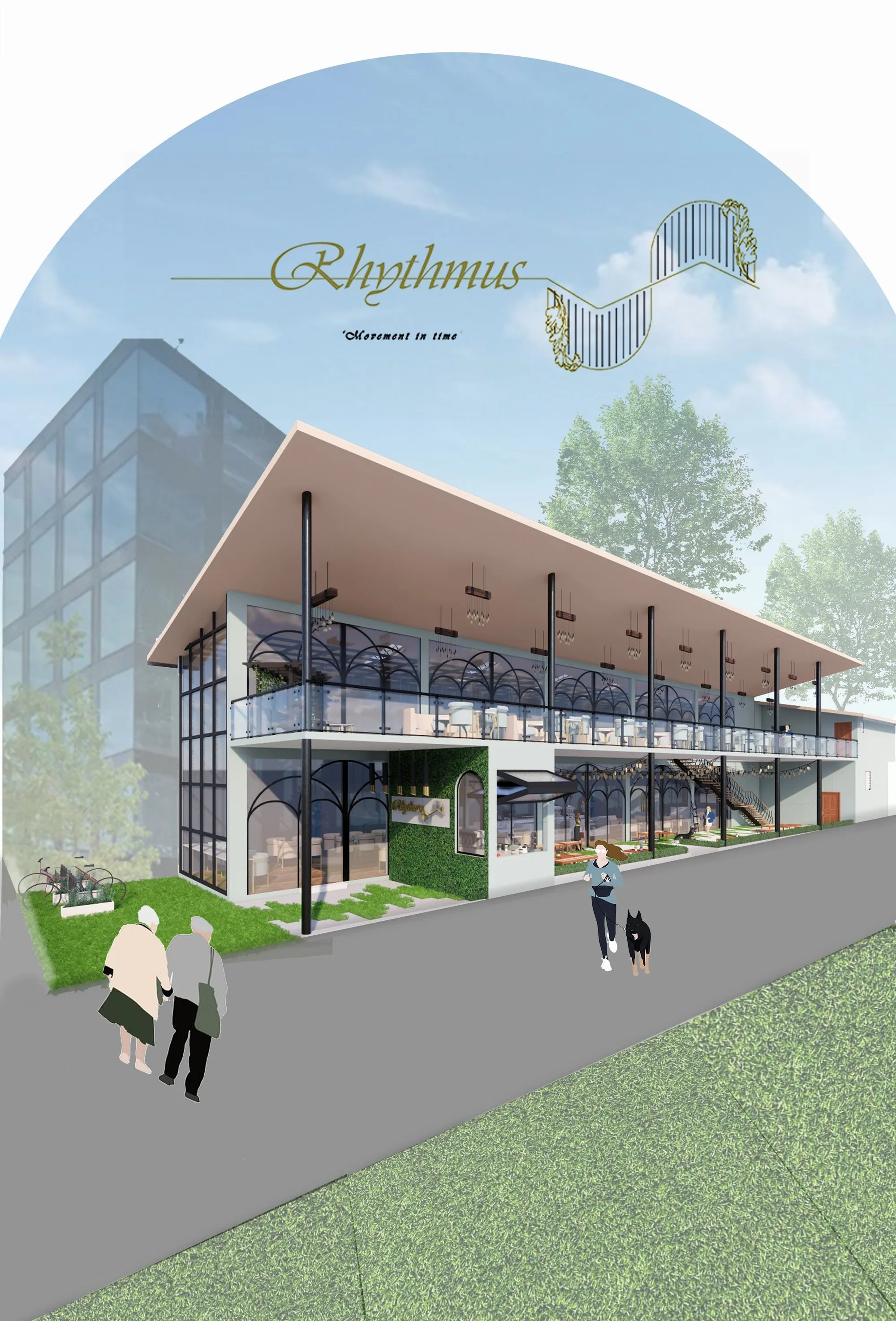 Rhythmus: A Cafe Architecture Concept Inspired by Vienna's Movement Through Time