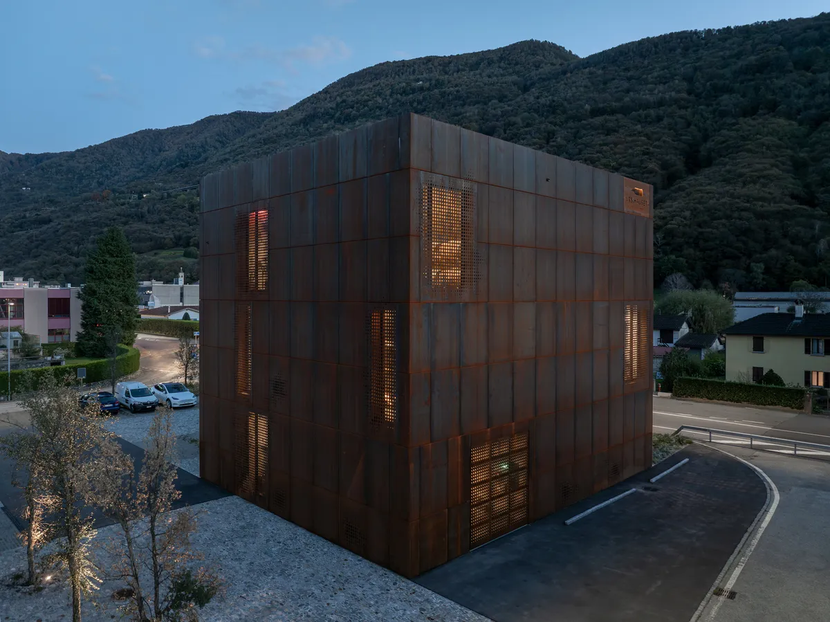 Wespi de Meuron Romeo Wraps a Swiss Winery in a Perforated Corten Steel Veil