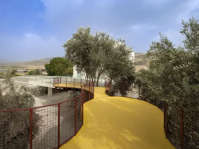 ZAV Architects Thread a Spiraling Playground Through a 40-Hectare Olive Orchard in Iran