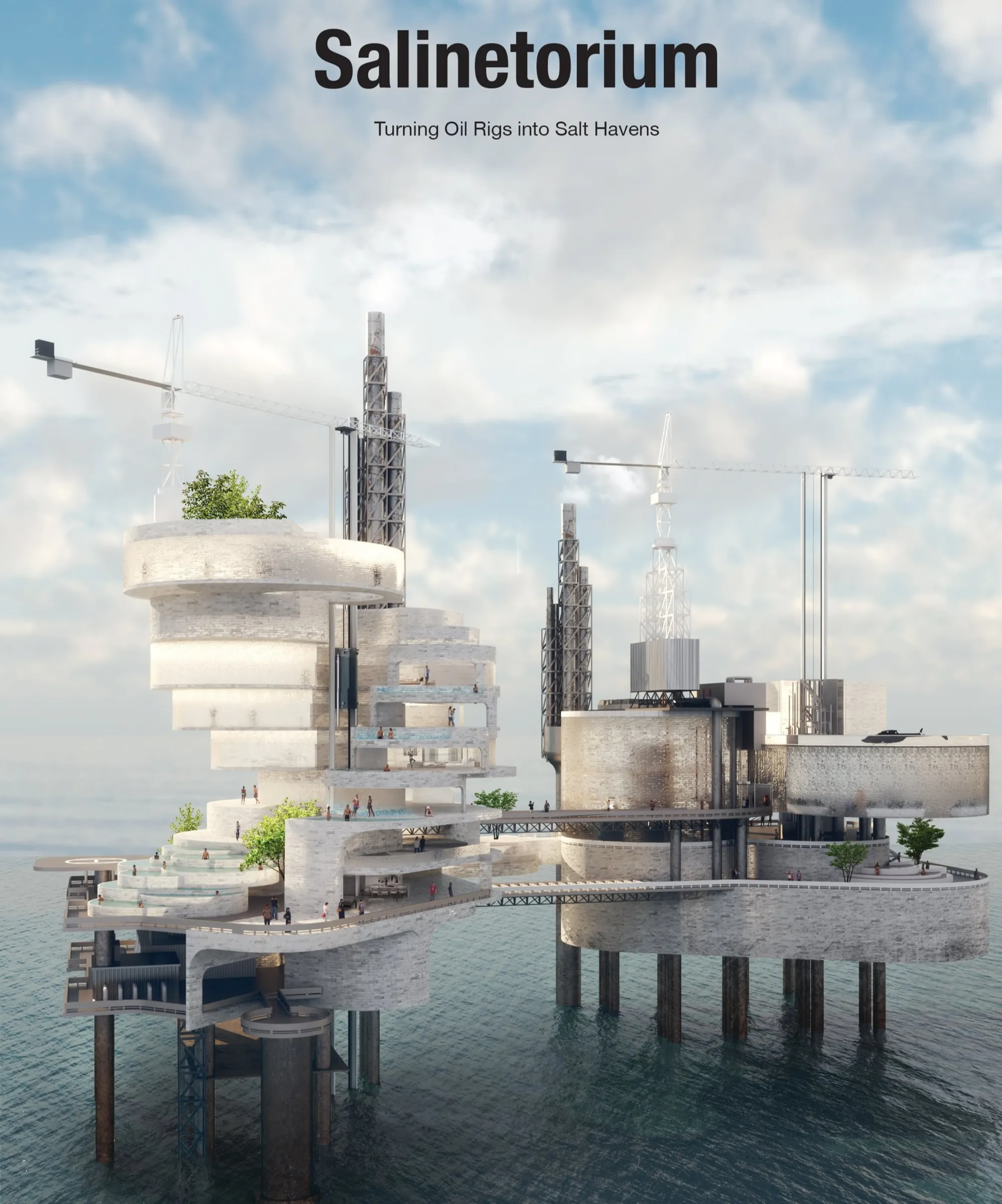 Salinetorium: Adaptive Reuse Architecture Reimagining Offshore Oil Rigs as Sustainable Marine Ecosystems