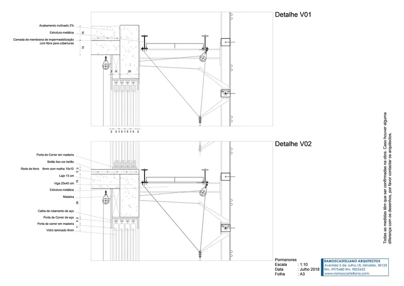 Section detail drawings illustrating structural connections between timber beams and metal supports