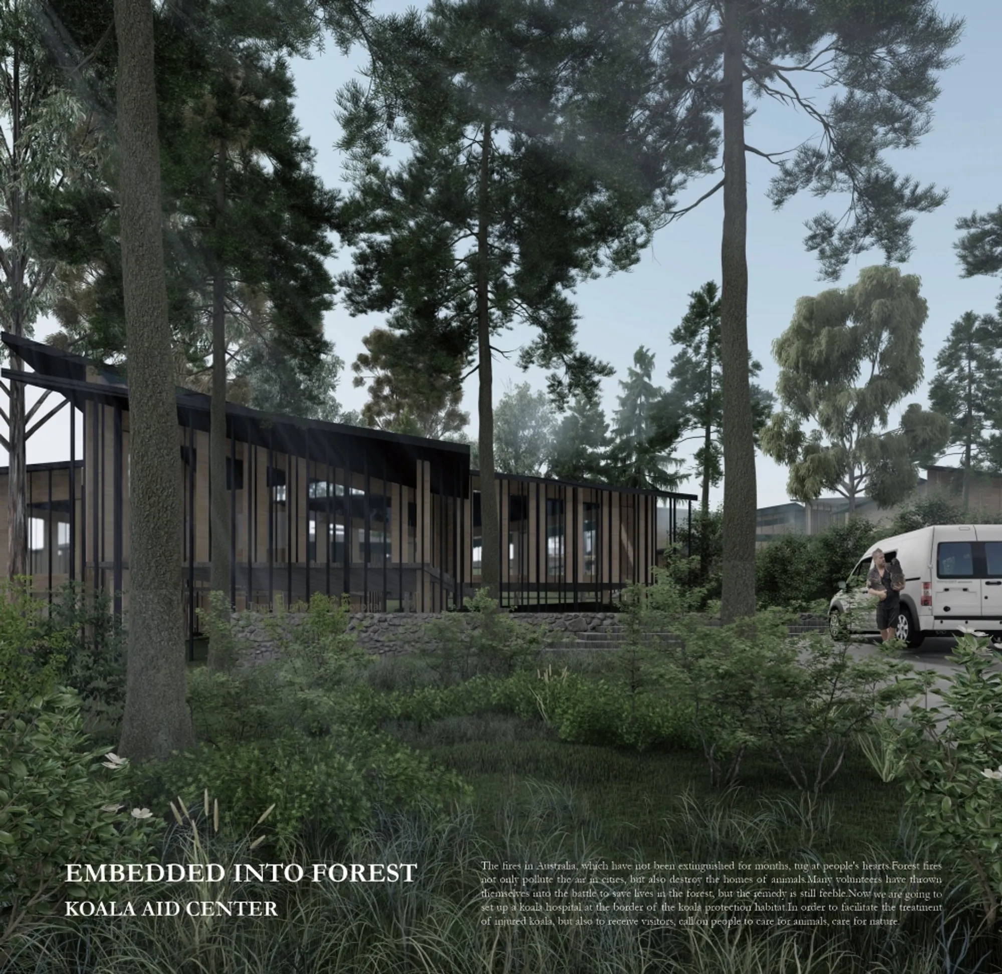 Embedded into Forest: Koala Aid Center | A Sustainable Wildlife Architecture for Conservation and Care