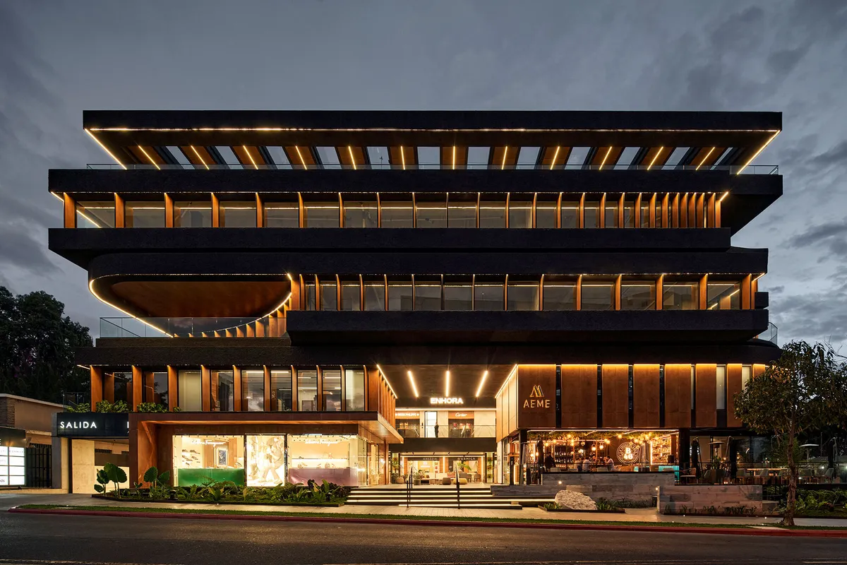 Paz Arquitectura Wraps a Guatemala City Mixed-Use Tower in Rotating Timber Fins