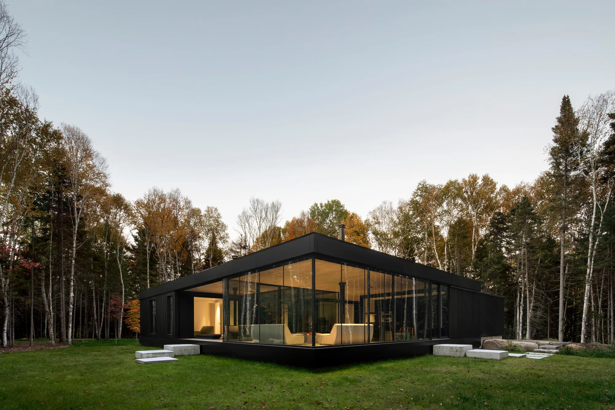 ACDF Architecture Builds a Forest Pavilion Around an Apple Tree in Quebec's Boreal Wilderness