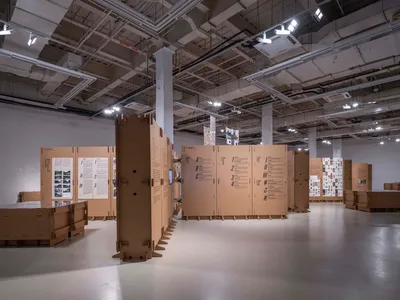LUO Studio Builds an Entire Exhibition from 320 Sheets of Corrugated Cardboard in Shanghai