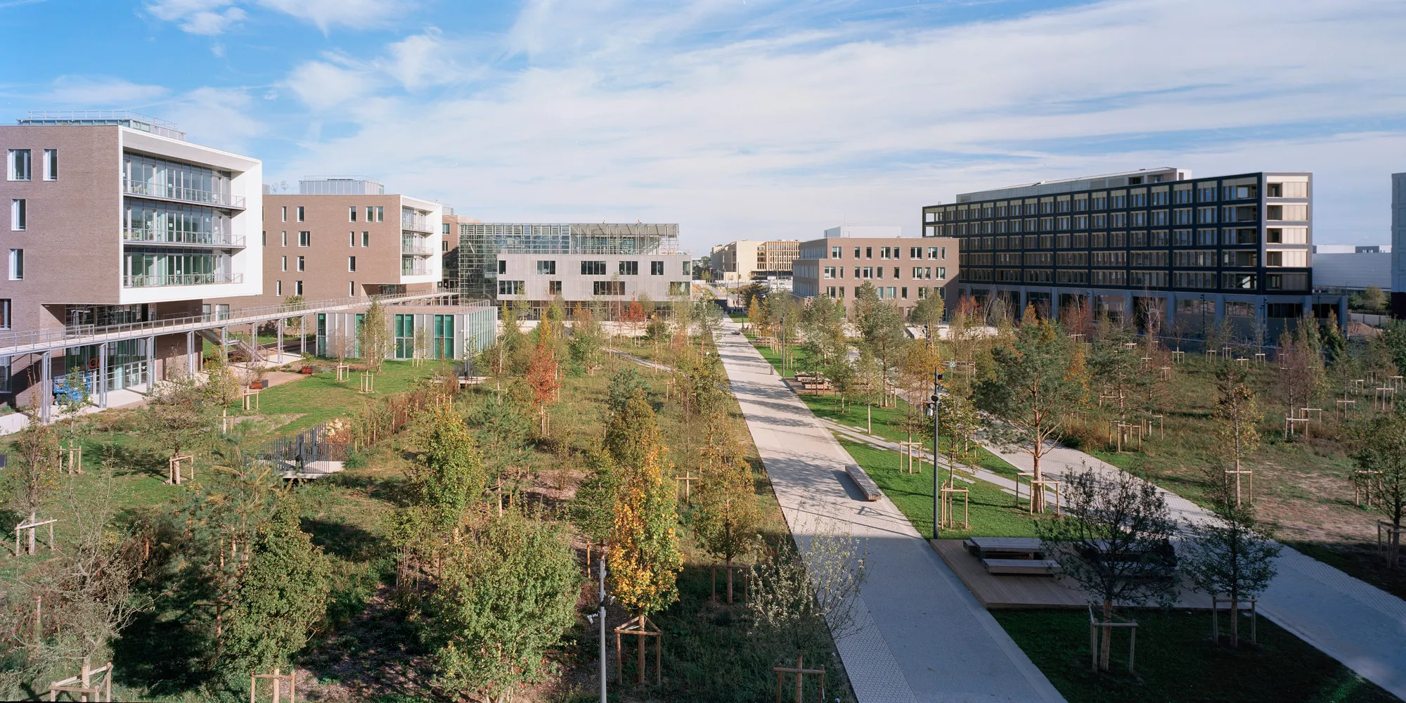 Marc Mimram Arranges Eight Buildings Around a Five-Acre Park to Unify a Scattered Research Campus